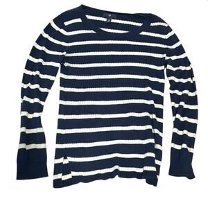 GAP Striped Long Sleeve Top - Sweater Style Navy & White - Medium Long Sleeves
